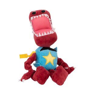 Boxy Boo Plush Bobbi Monster Doll Dino Mouth Springy Arms Red Star Blue Toy